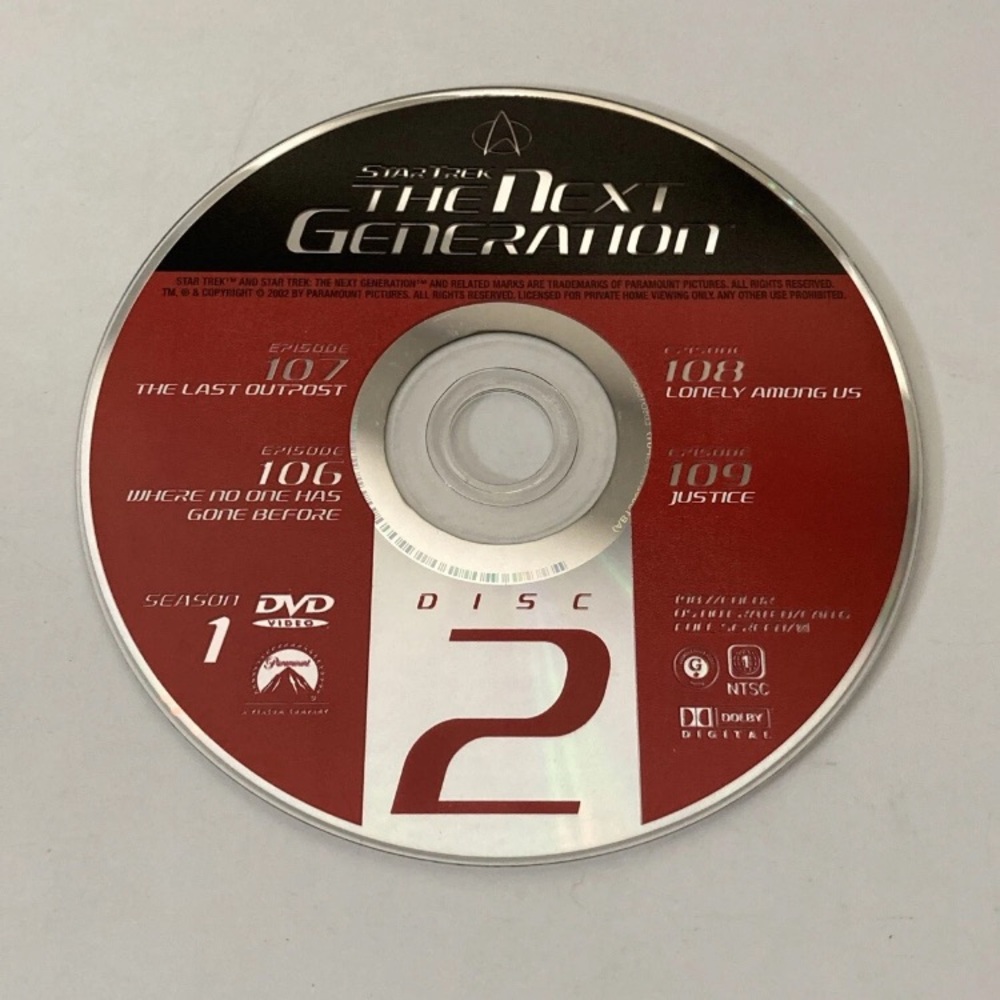 Star Trek The Next Generation Season 1 Disc 2 Replacement DVD